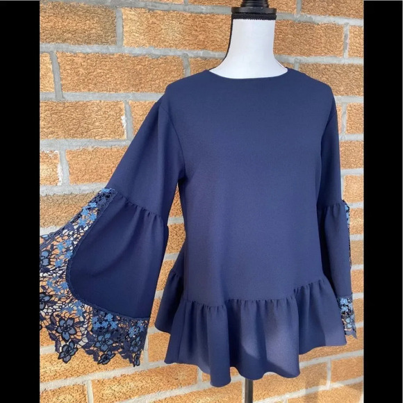 See By Chloe Tops - See By Chloé
Women's Blue Lace-trimmed Bell sleeve